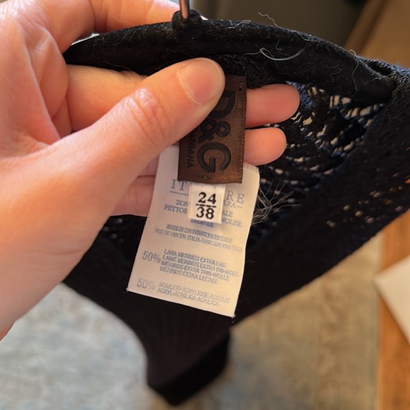 Vintage D&G Lace Crochet Black Maxi Dress - Picture 7 of 7